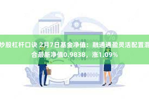 炒股杠杆口诀 2月7日基金净值：融通通盈灵活配置混合最新净值0.9838，涨1.09%